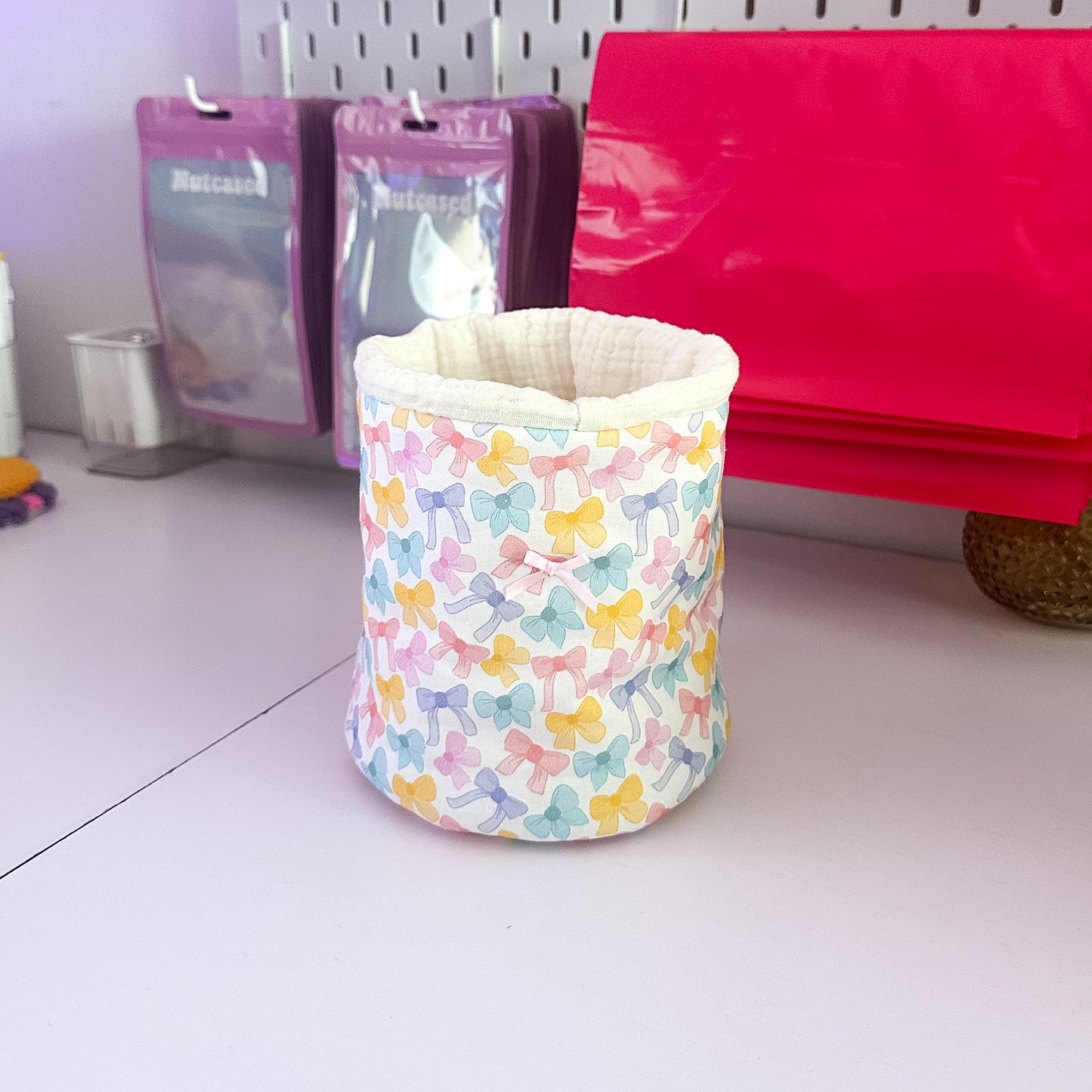 Colorful Bows Vanity Bucket