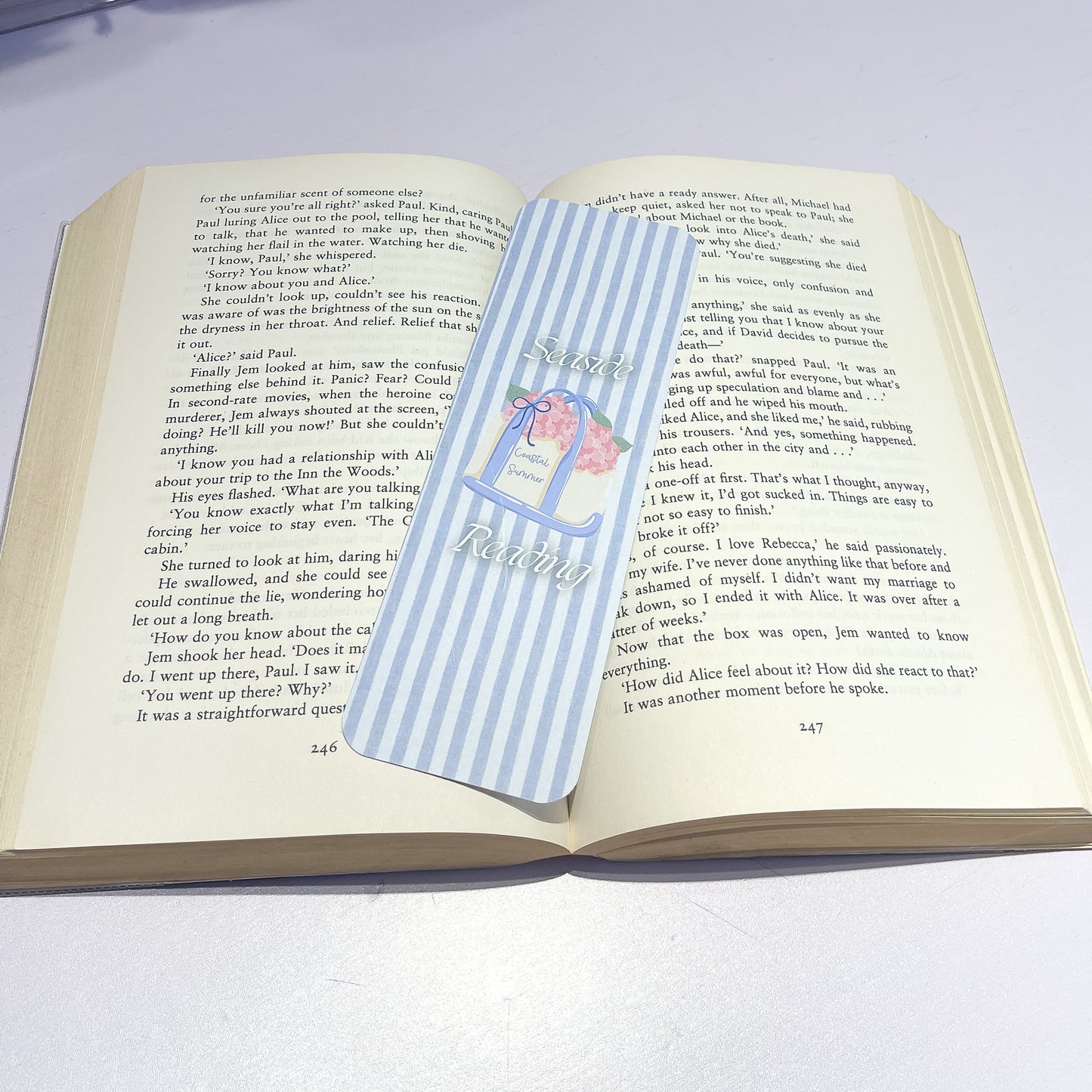 Seaside Reading Paper Bookmark