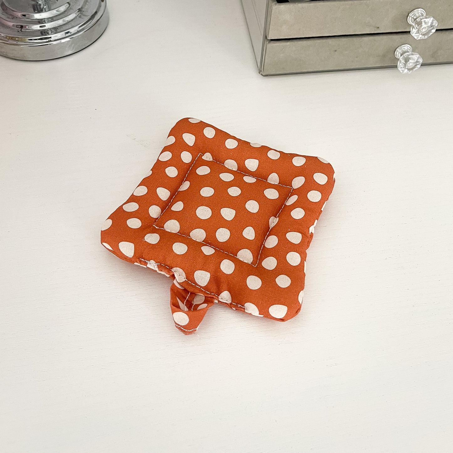 Brown Polka Dot Pillow Coaster