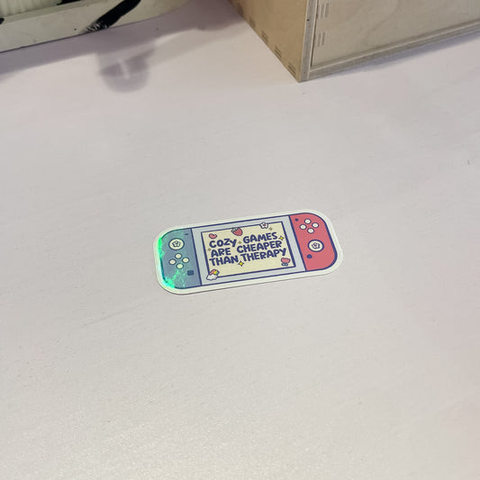 Cozy Games Are Cheaper Than Therapy Sticker