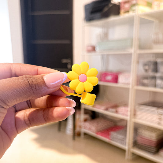Yellow & Pink Daisies Straw Topper