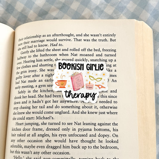 Bookish Girlie Therapy Sticker