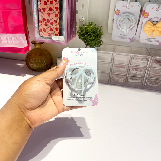 Blue Doodled Bow Magnetic Grip